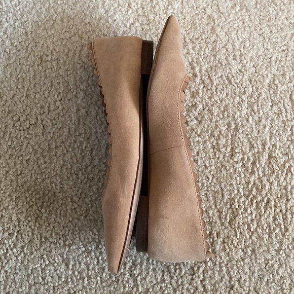 Ann Taylor Suede Scallop Pointy Toe Flats - Picture 5 of 5